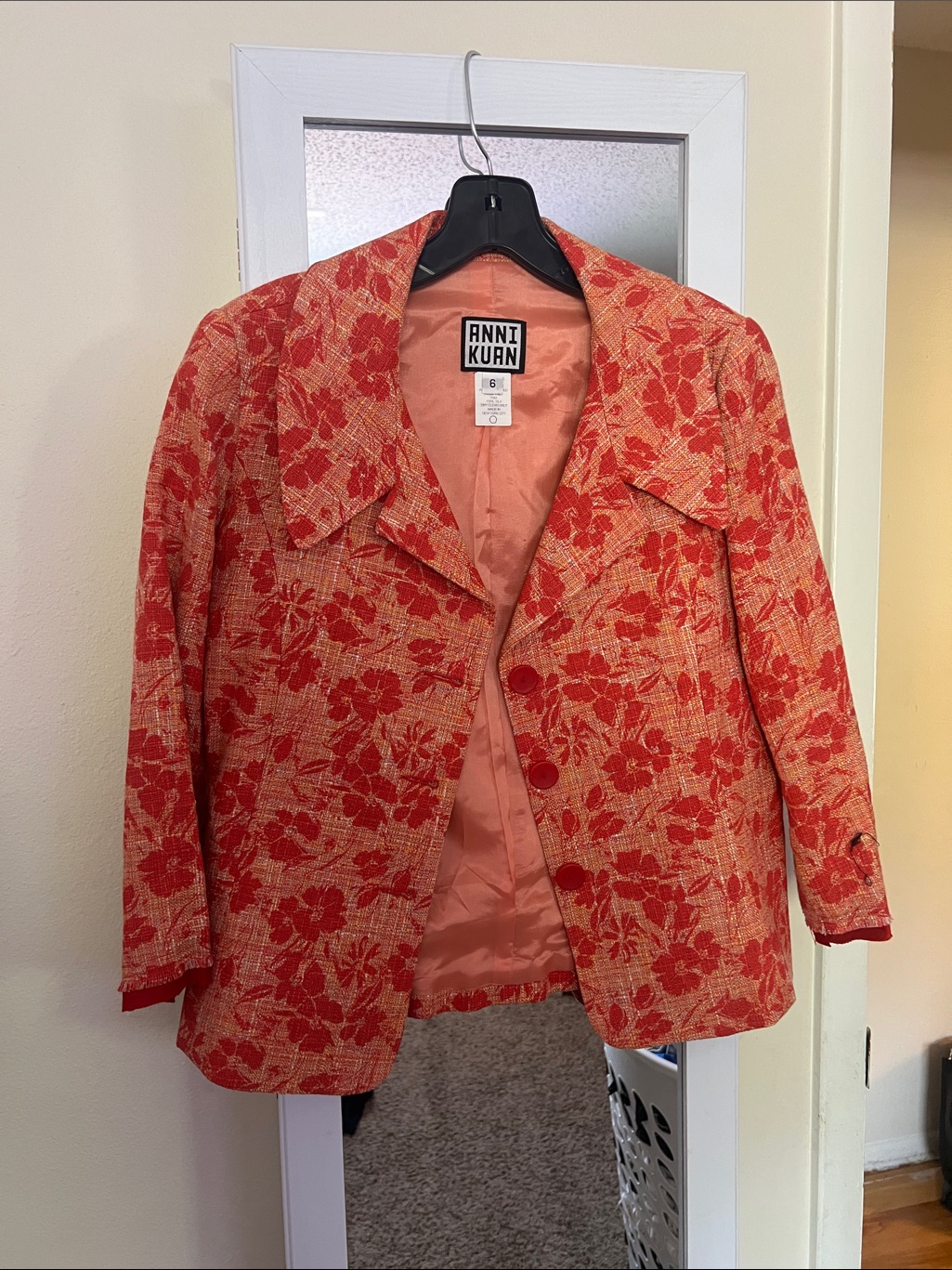 Coral Floral Blazer For Women